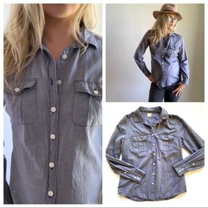 J. Crew Blue Button Down Shirt for Women